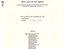 Tablet Screenshot of lifepathnumber.com